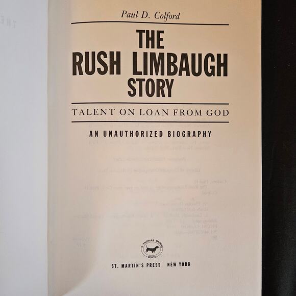 The Rush Limbaugh Story by Paul D. Colford Talent on Loan From God Hard Cover - Picture 3 of 11